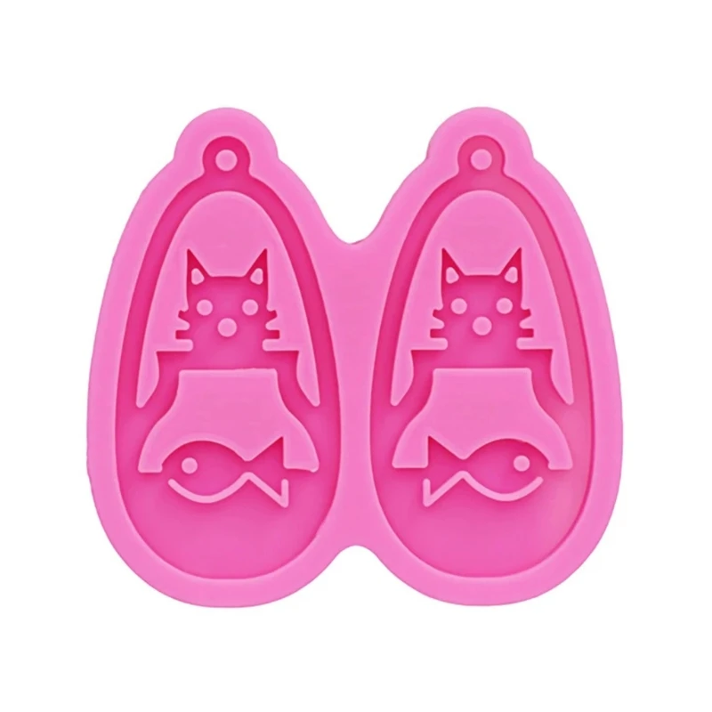 

L5YA DIY Catfish Hollow Keychain Pendant Jewelry Crafting Mold for Christmas Gift