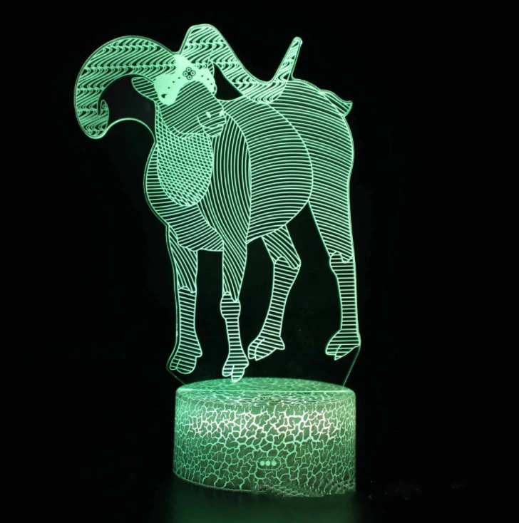 12 зодиакальные животные 3D лампа светодиодный ночник 7 цветов Изменение сенсорного настроения лампа Рождественский подарок Прямая