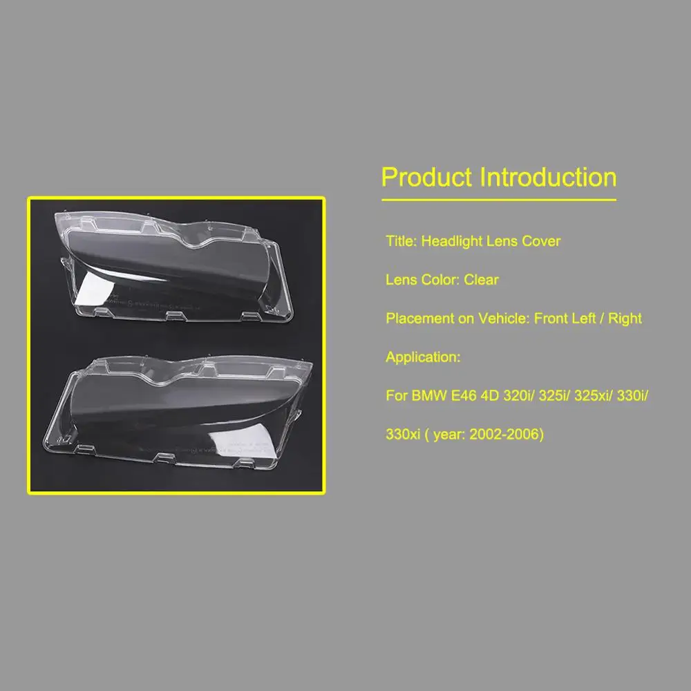 2 шт. пластиковые крышки для передсветильник фар BMW E46 4D 320i/ 325i/ 325xi/ 330i/330xi|Корпус| |
