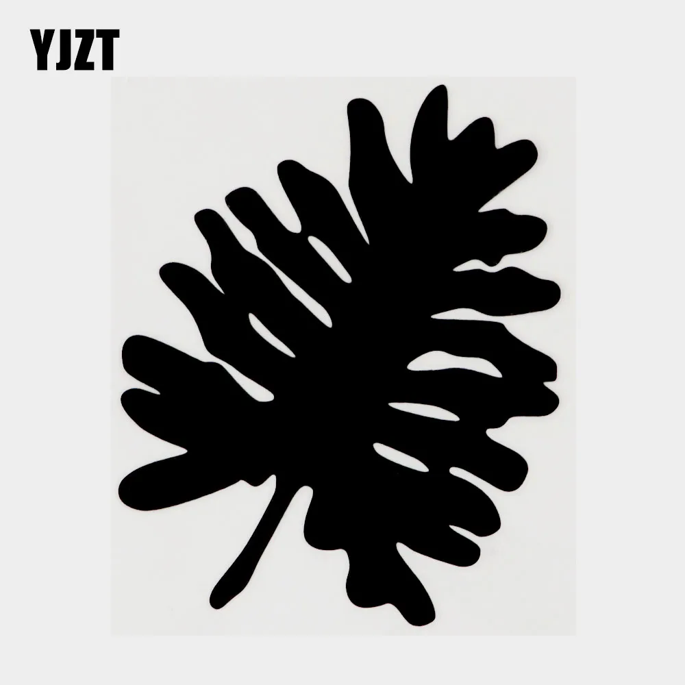 

YJZT 10CM×12CM Fashion Plant Flower Leaf Vinyl Car Sticker Decal Black/Silver 18B-0057