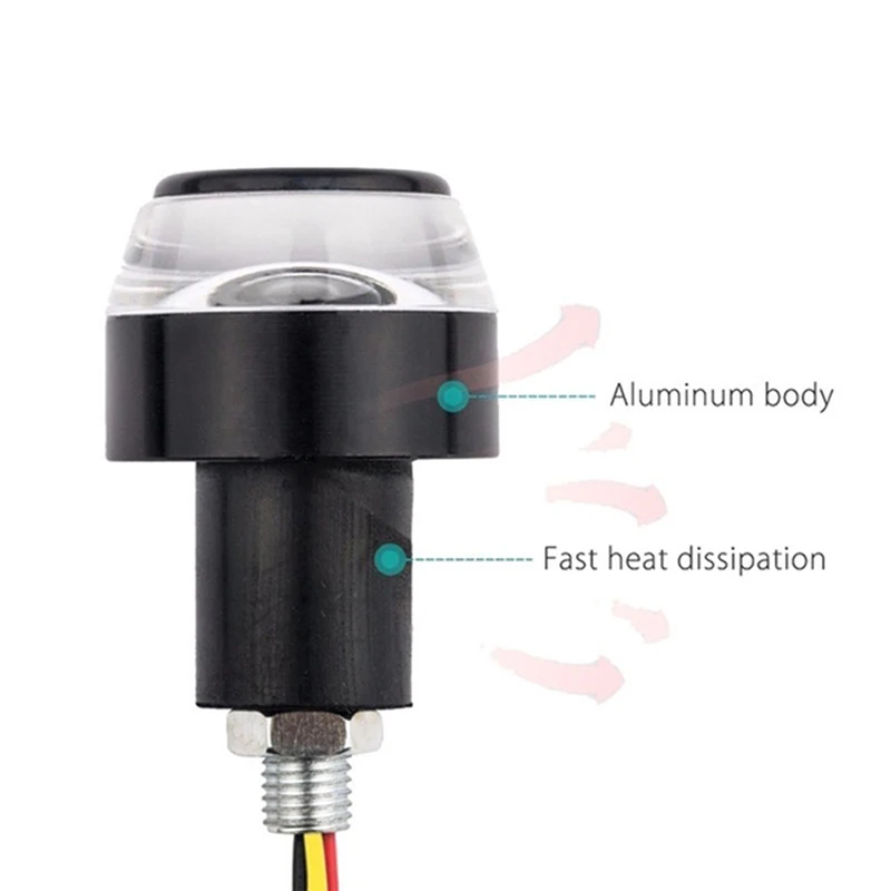 

1 Pc LED Motorcycle Handlebar End Turn Signal Light Yellow Indicator Flasher