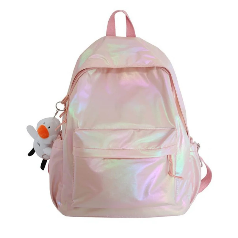 

50LD Holographic Backpack for Women College School Bags Teenage Girls Casual Female Laptop Travel Bagpack