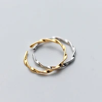 personality simple twist arm ring fashion gold and silver two color womens opening ring trend womens daily wear party jewelry