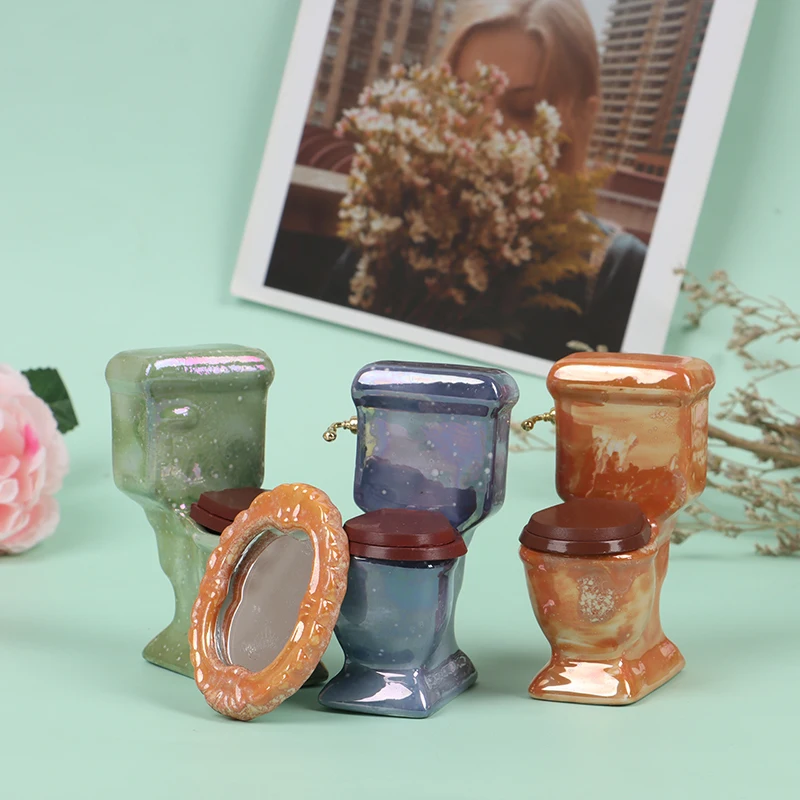 

High QualityNew 4pcs/set Bathroom Decoration Toilet Bathtub Set Dollhouse Miniature Accessory Doll House 1:12 Scale Miniatures