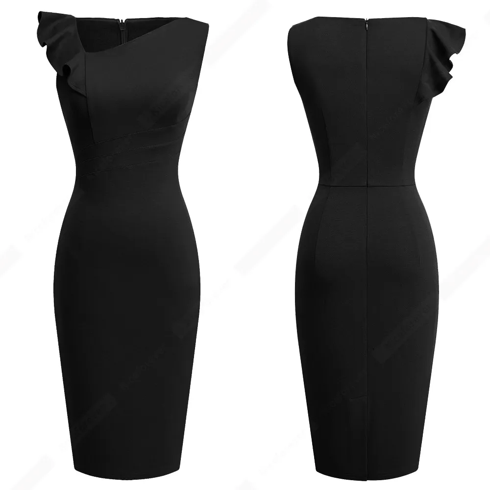 Женское повседневное офисное платье карандаш без рукавов элегантное облегающее