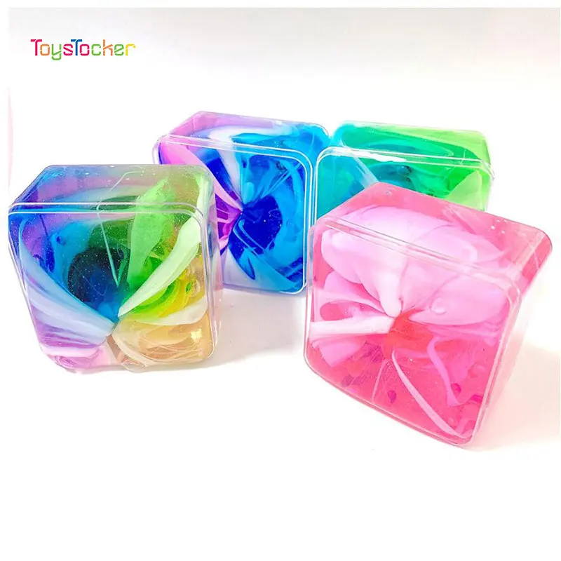 DIY цветной блок градиентный Кристалл грязи многоцветный слизь игрушки для детей