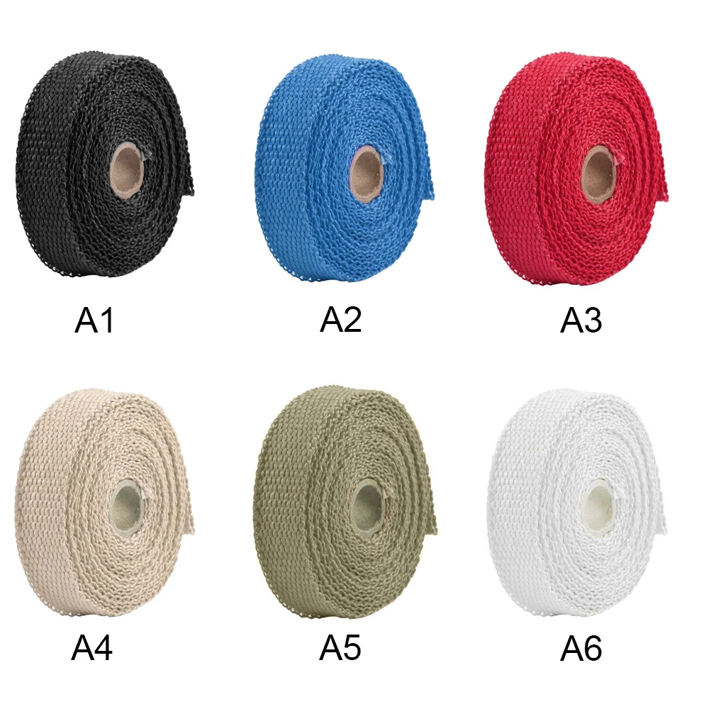 

900-1200 Degrees Glass Fiber Tape Auto Motorcycle Exhaust Pipe Wrap Insulation Temperature Cotton Insulation Heat Wrapped Tape