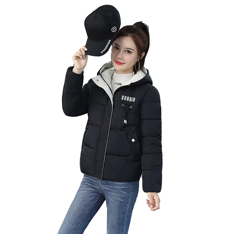Паркер хлопковая куртка Женское зимнее однотонное теплое пуховое пальто из
