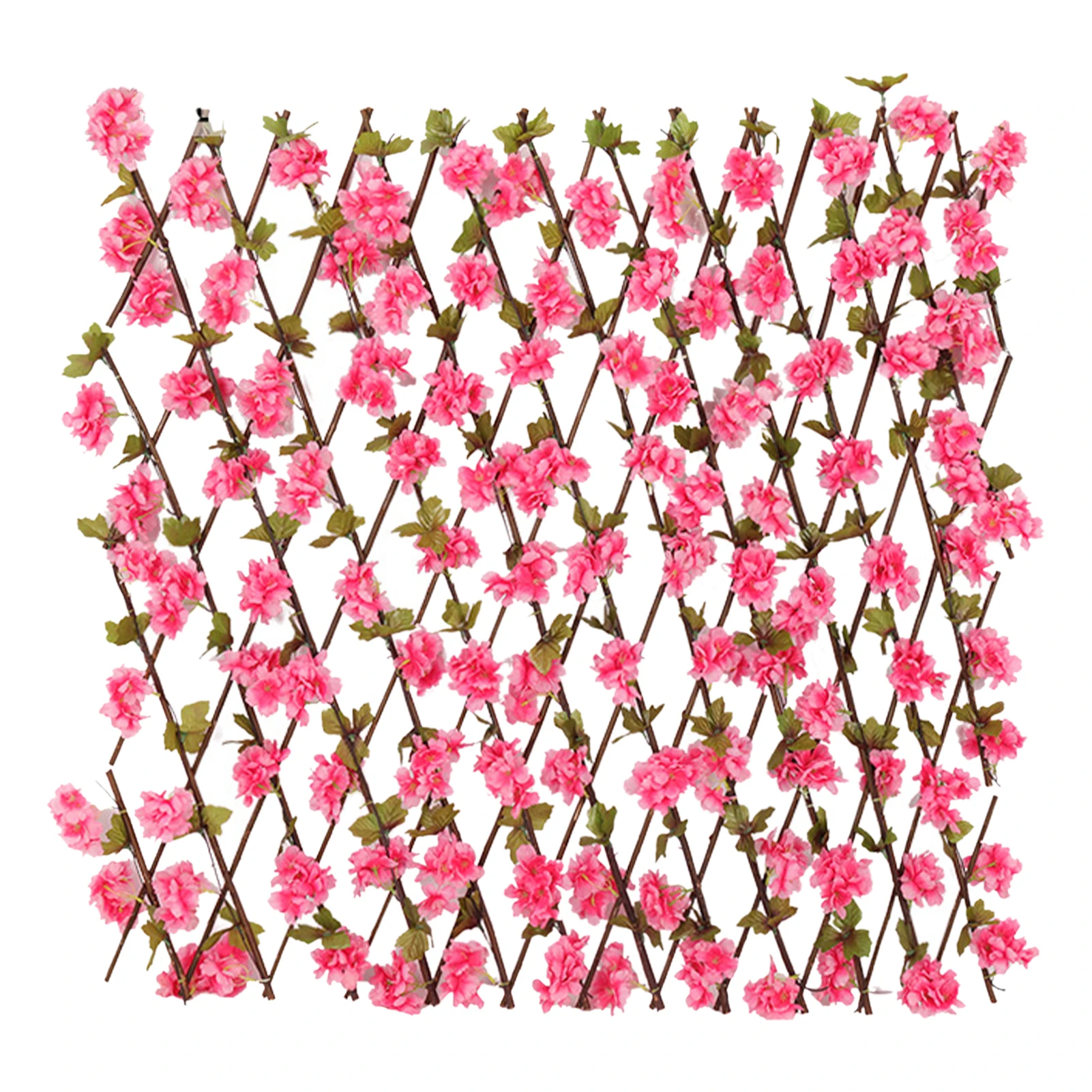 

40cm Vivid Easy Install Party Expanding Trelli Home Decor Outdoor Garden Cherry Blossom Universal Artificial Fence Silk Cloth