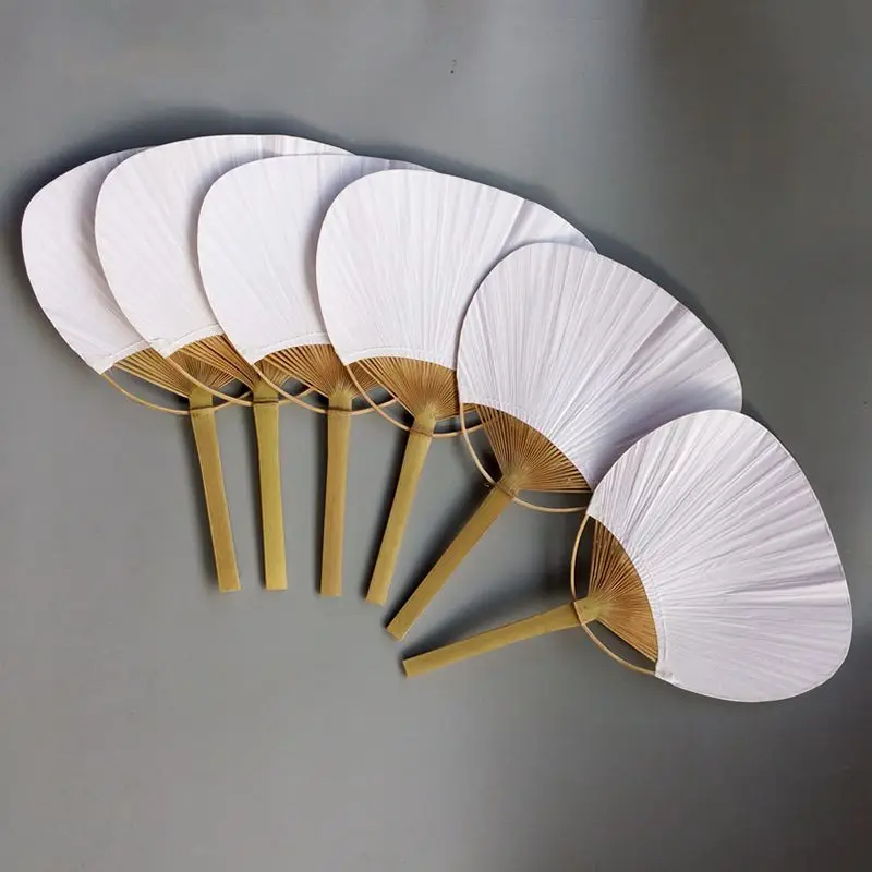 

20pcs Pure white bamboo handle blank calligraphy painting blank group fan fan fan white fan