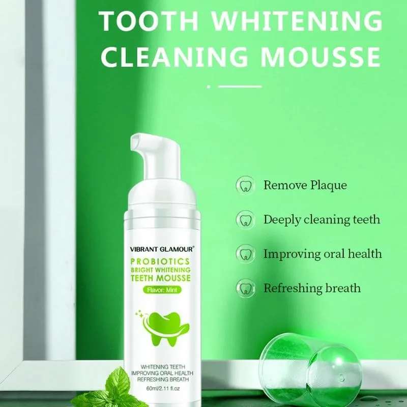 60 г отбеливание зубов мусс мятный зубная паста для удаления зубного налета