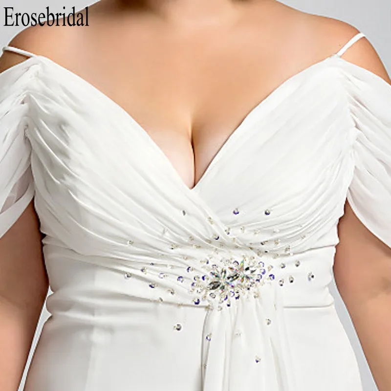 Женское длинное вечернее платье Erosebridal белое Элегантное Длинное размера плюс