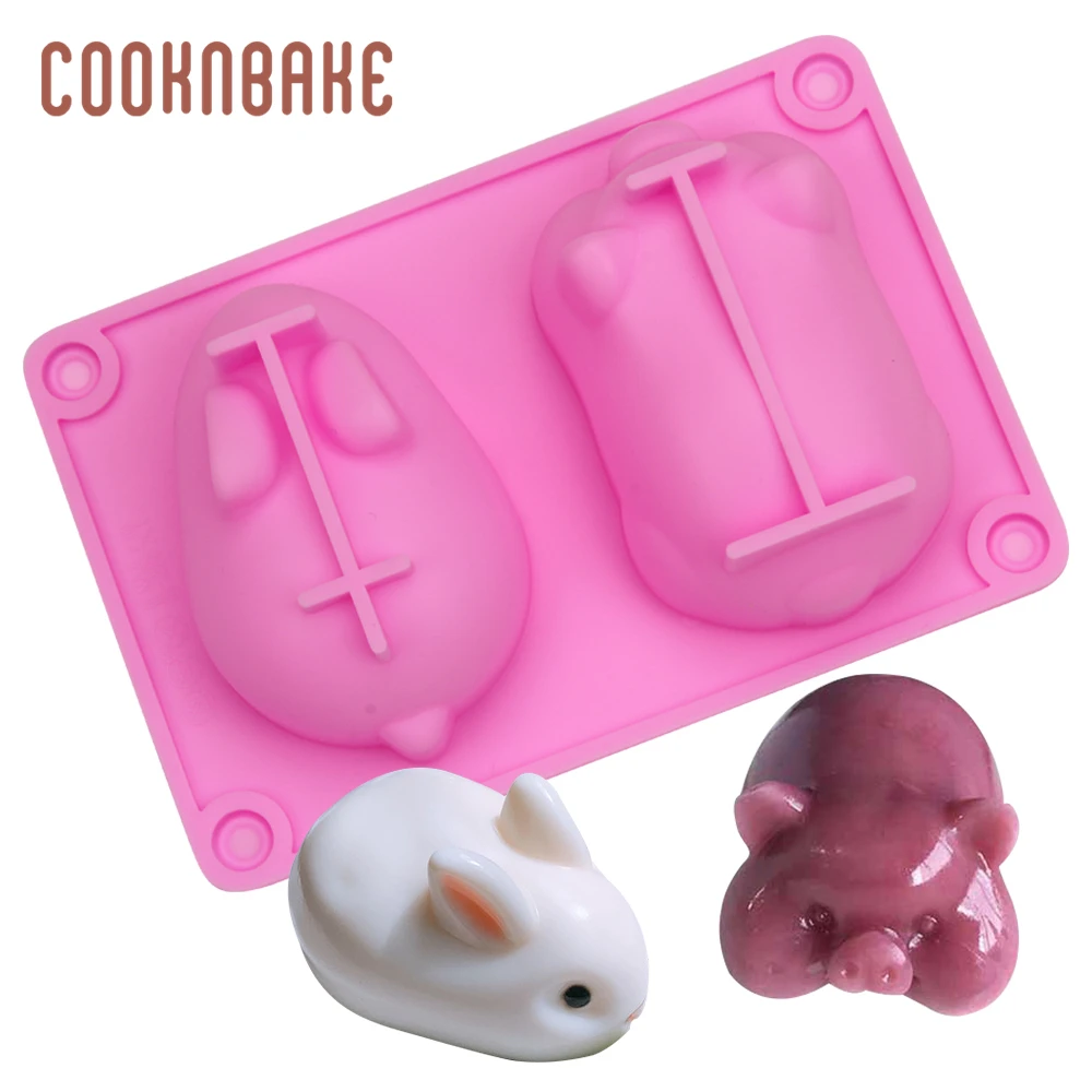 COOKNBAKE кролик и свинья Форма мусс силиконовые формы 2-полости антипригарная форма