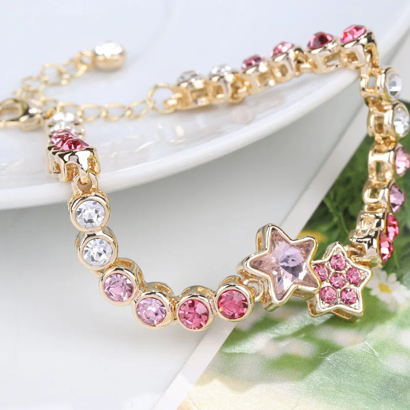 1 шт. браслет с красочными кристаллами и камнями модные женские браслеты со