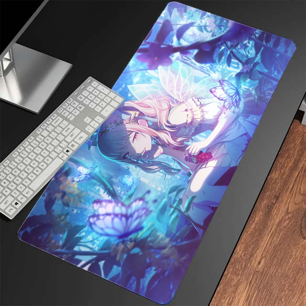 

Blue Girl Butterfly Mouse Pad Gaming Accessories Desk Mini Pc Computer Keyboard Notebook Non-slip Waterproof Carpet