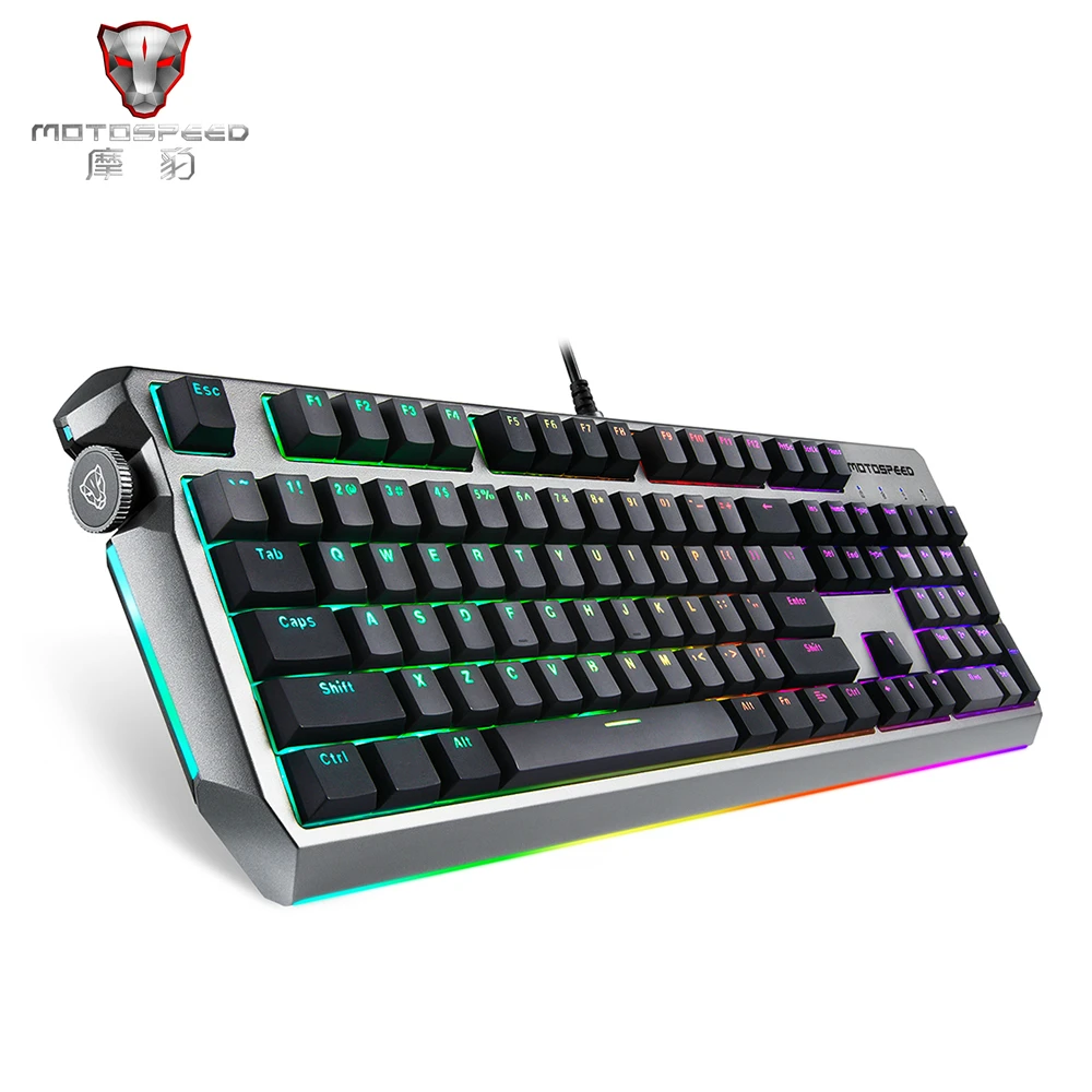 MOTOSPEED оригинальная CK80 механическая клавиатура USB Проводная игровая RGB задний