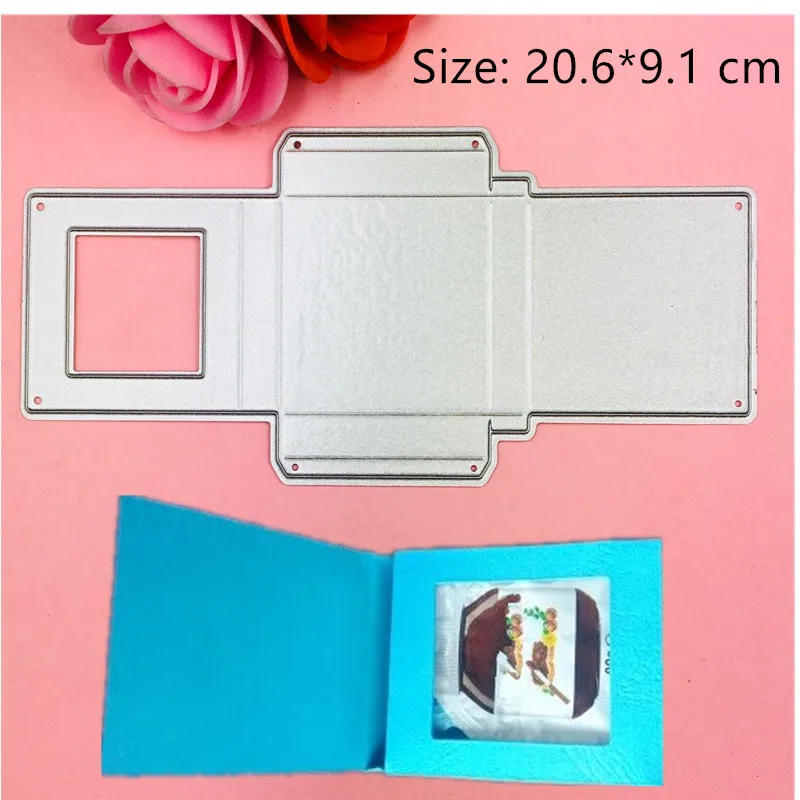 Светло-зеленый New Gift card box packaging bag die cutting dies scrapbooking embossing folder suit for sizzix fustella big shot cutting machine - Цвет: Светло-зеленый