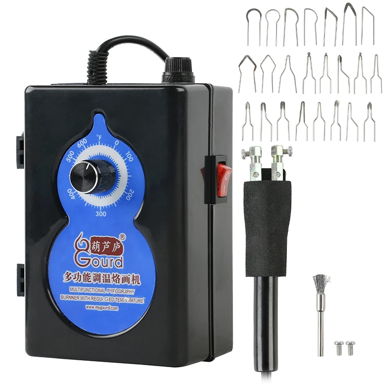 Новейший мини Регулируемый Температура Тыква машина пирографии + 9 шт для