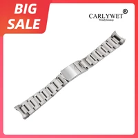 carlywet 22mm top luxury 316l stainless steel silver all brushed watch band strap bracelet belt watchbands for tudor black bay