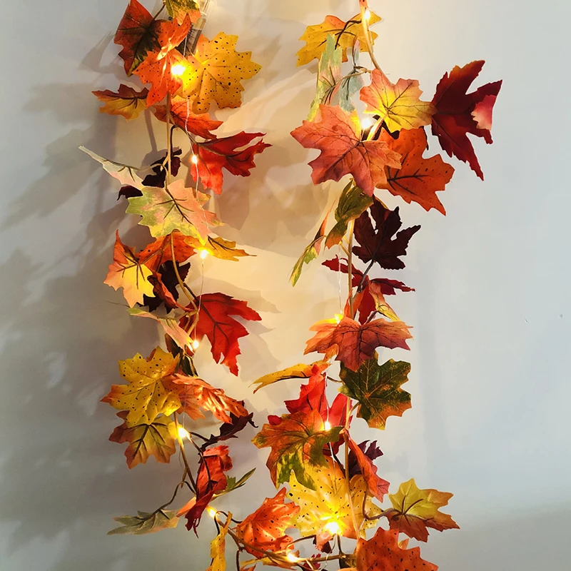 

Christmas Decorations Maples Leaf String Lights Battery Powered Harvest Fall Garlands String Light Autumn Thanksgiving TNS