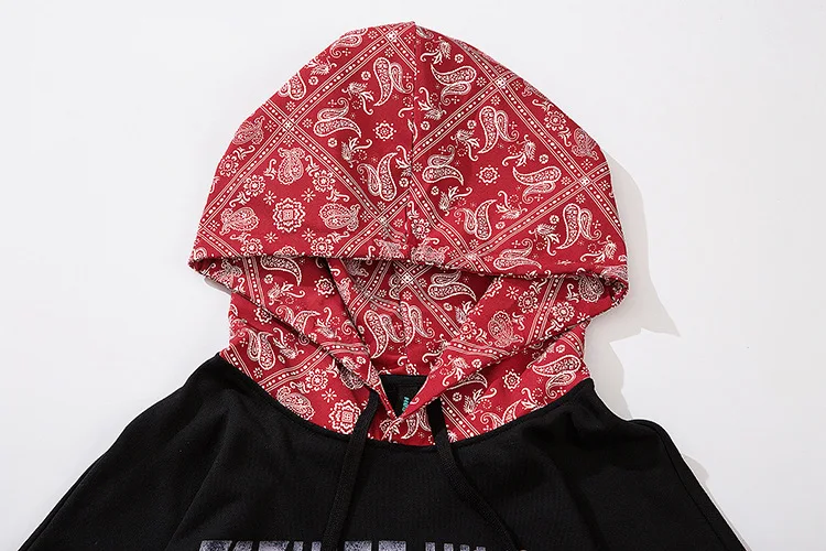 

Hip hop street casual hoodie cashew print hoodie pullover for men autumn/winter