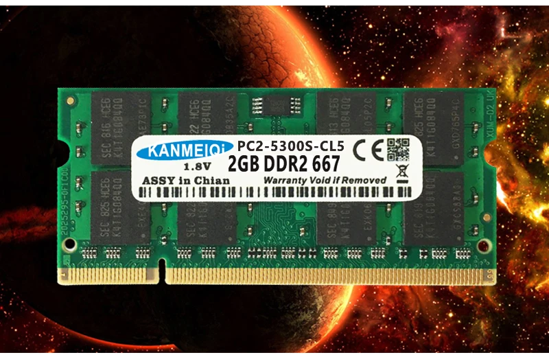 Kanmeiqi DDR2 4 Гб(2 шт. X2GB) PC2-6400 800 МГц 533/667 МГц для ноутбука SO-DIMM памяти Оперативная память 200pin 1,8 V