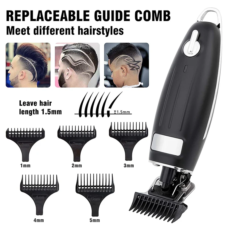 Professional Hair Clipper Mens Hair Trimmer Machine Coreless Rechargeable Electric Shaver Hair Styling Tool