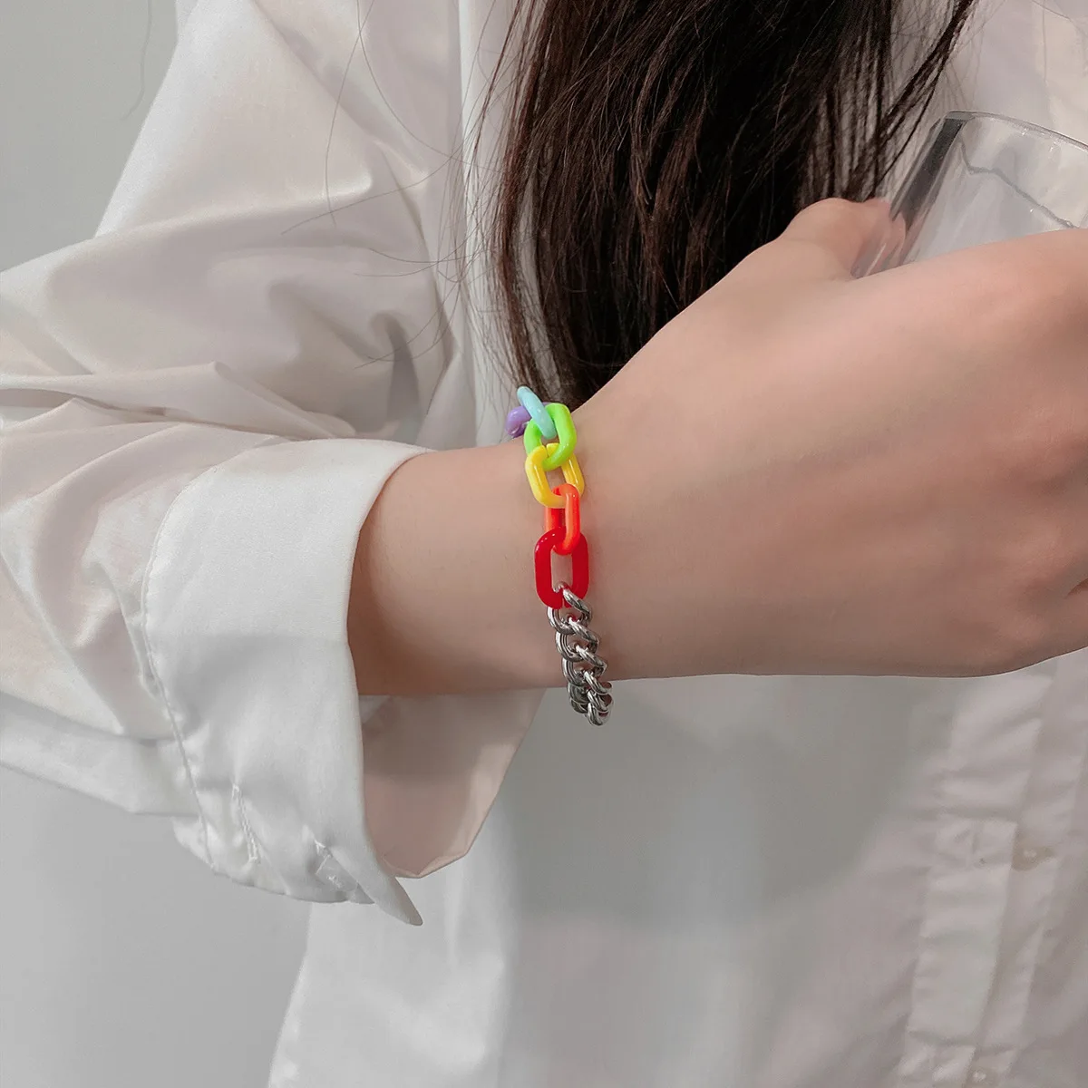 Браслет на запястье женский Sindlan серебристый нержавеющая сталь 1 шт. в стиле панк