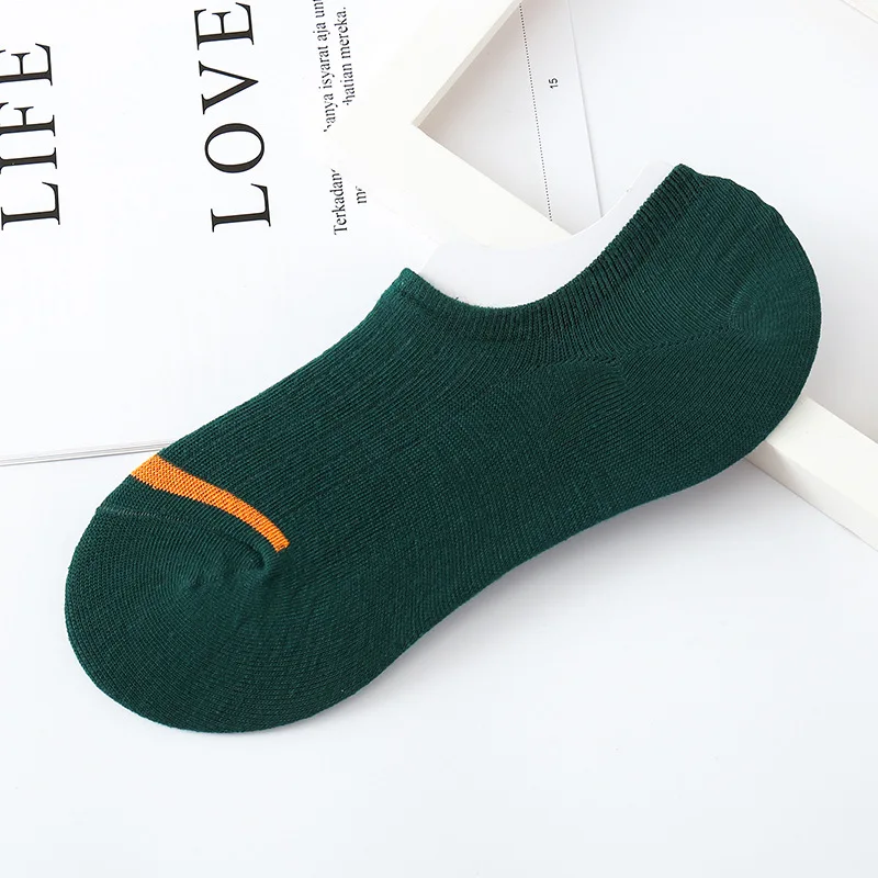 

5 Pairs Silicone Non-slip Men's Women's Crew Socks Solid Color Shallow Fashion Shallow Mouth Low-cut Socks Invisible Socks Men