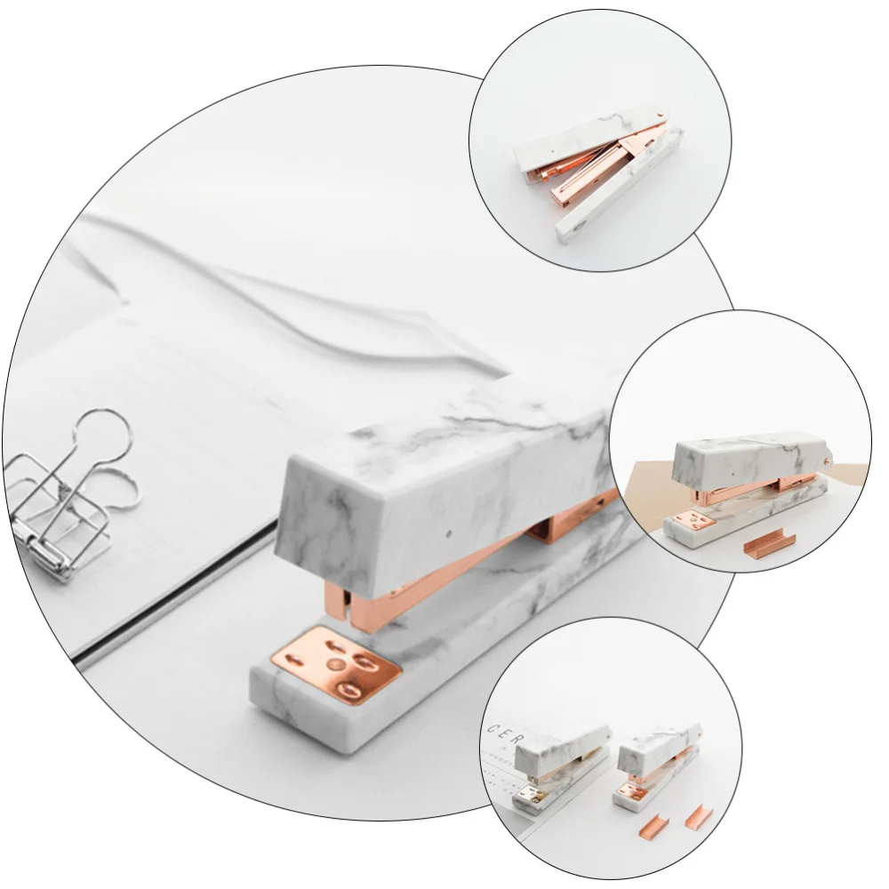 

Delicate Marbling Stapler Useful Book Stapling Tool Portable Student Stationery