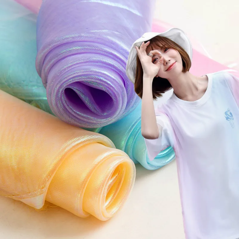 Ткани Флуоресцентные яркие блестящие марлевые 100x150 см | Дом и сад