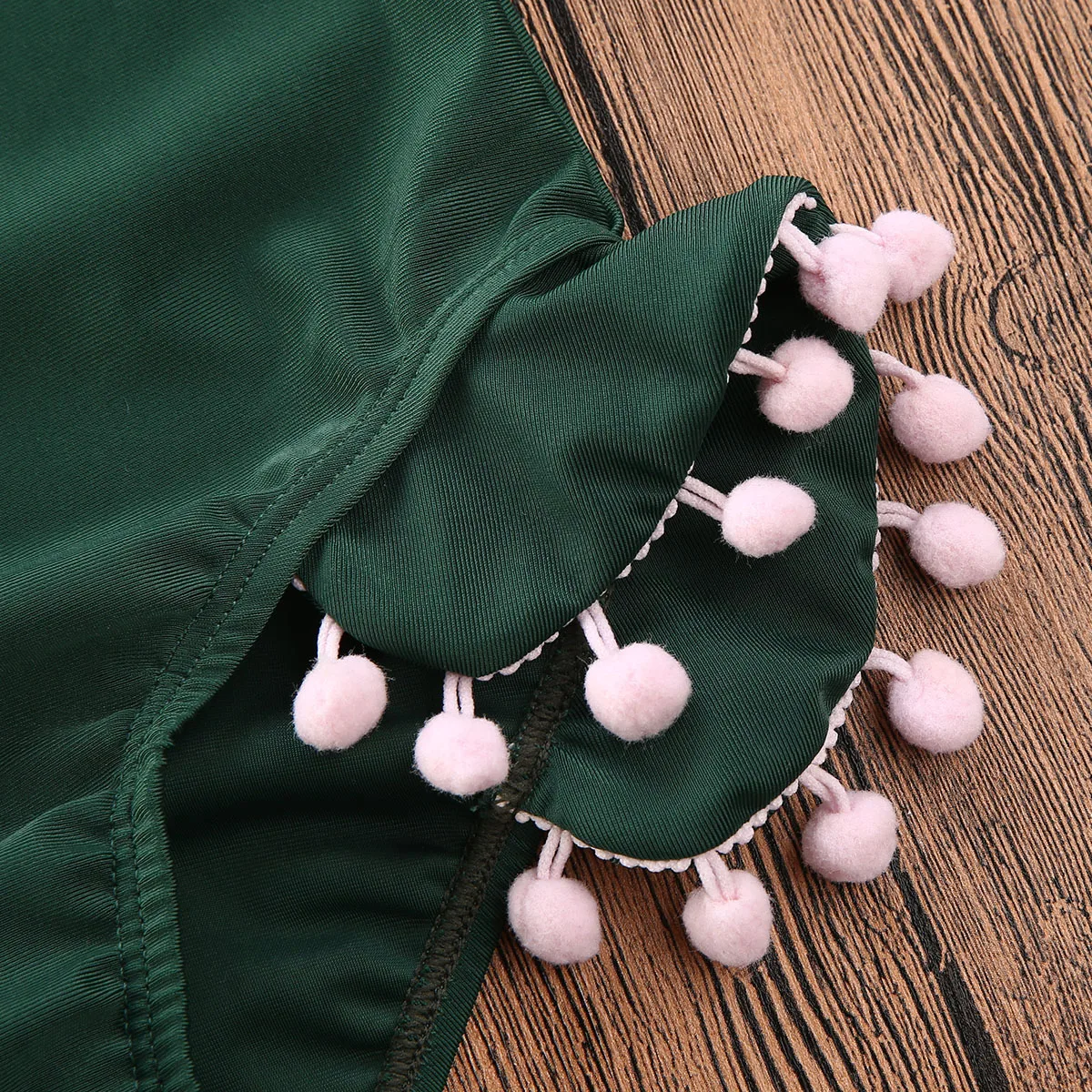 Купальник с зелеными кисточками для маленьких девочек детские летние пляжные