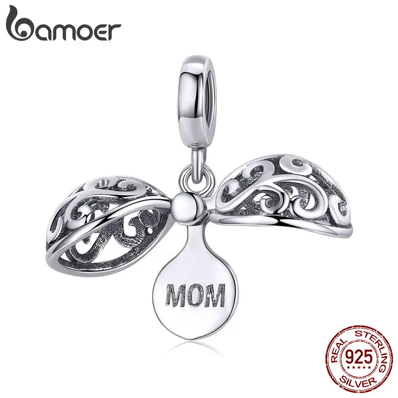 BAMOER, 925 пробы, серебро, благодарность для мамы, Подарочная коробка, подвеска, Подвески, подходят для оригинальных браслетов, ожерелья, сделай сам, ювелирное изделие SCC1008