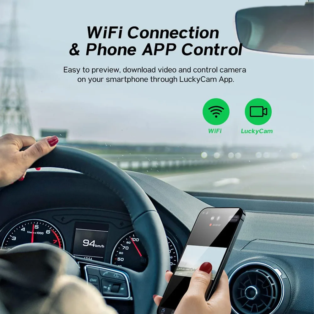 Автомобильный видеорегистратор 4K с датчиком парковки Ultra HD 2160P GPS Wi-Fi ночным