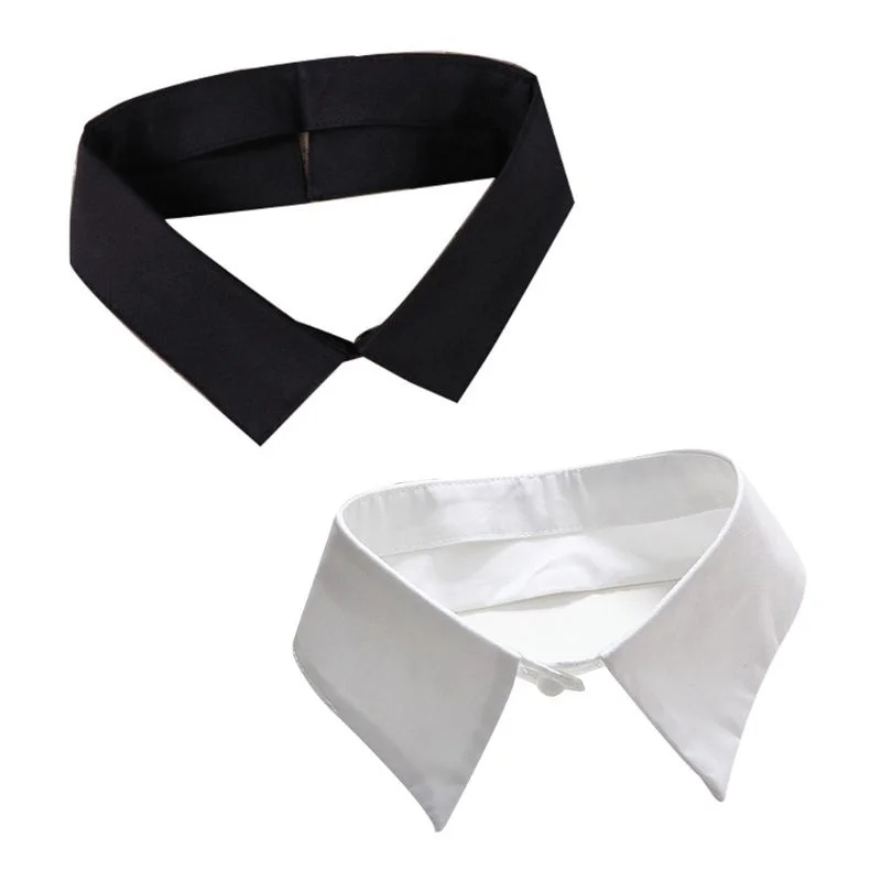 

Collar clásico negro/blanco para hombre y mujer, camisa de cuello falso, corbata Vintage desmontable, solapa, accesorios de ropa