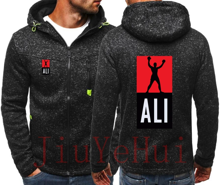 Мужская толстовка с капюшоном Али Мухаммед прид жаккардовая одежда для фитнеса