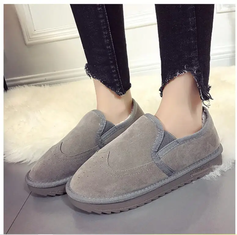 2021 Women Autumn Winter Flats Slip On Casual Cotton Shoes Warm Cozy Female Plus Size Loafers Snow Shoes Anti Skid Women's Shoes