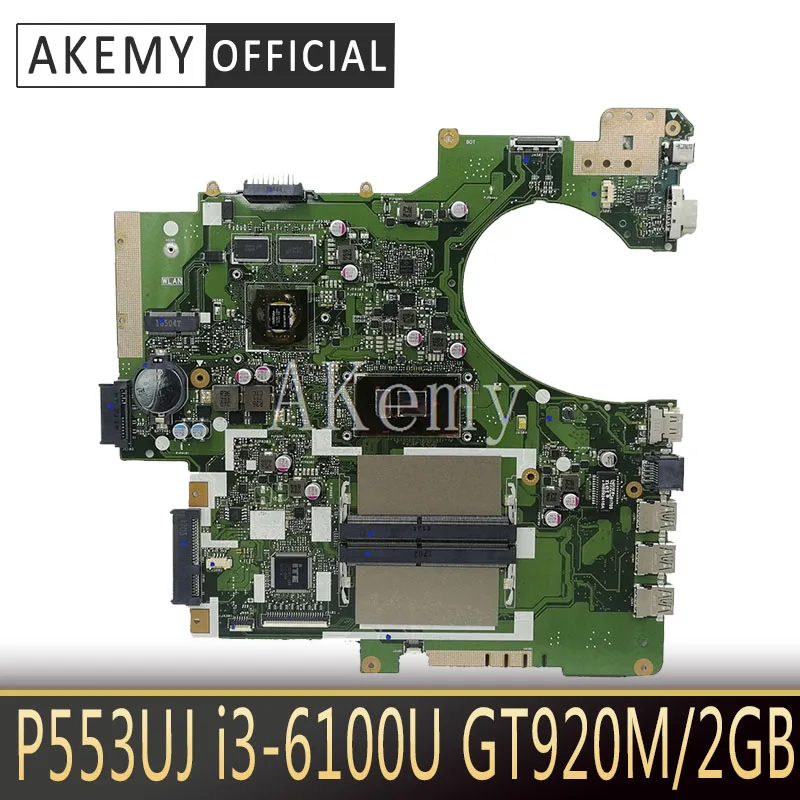 

For ASUS P553UJ P553UF PRO553U PRO553UJ P553U P2540U P2540UQ P2540UV Original Mainboard Laptop Motherboard i3-6100U GT920M/2GB