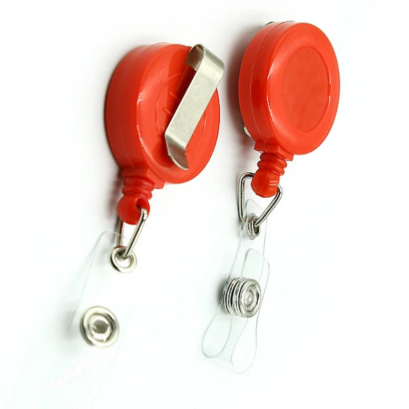 

1pc Solid Color Retractable Badge Reel for Work Card Case Accessories Factory Company Employee's Card Badge Chest Pocket Clip
