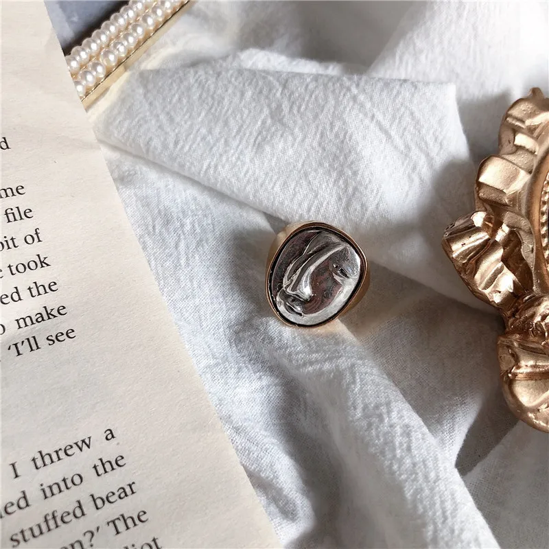 Большое Круглое кольцо в винтажном стиле для женщин и девушек изящные перстни с