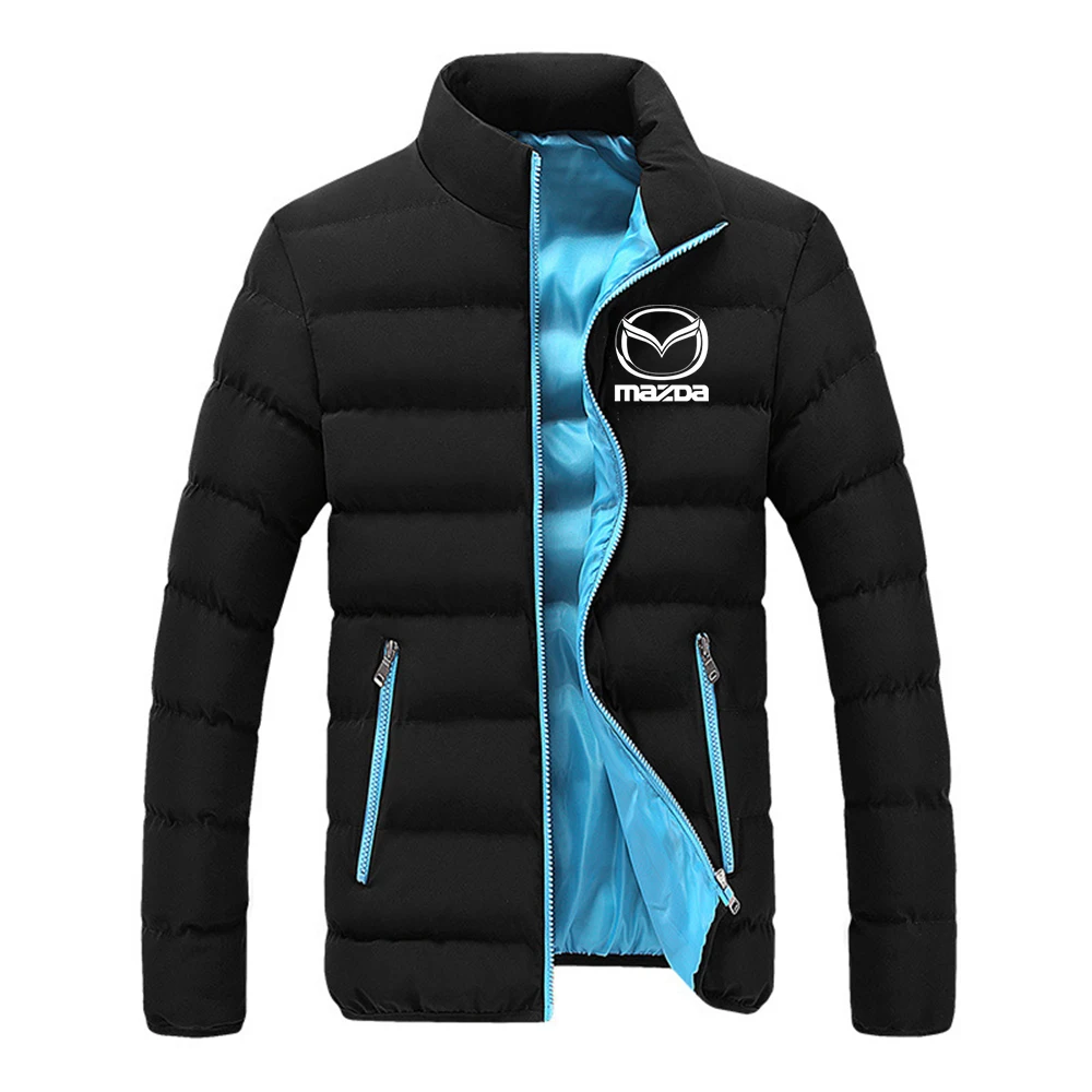 

2021 New Mazda Car Logo Printing Men's Fashion Classic Cotton Clothing Winter Snowy Day Warm Jacket America Current Style Tops