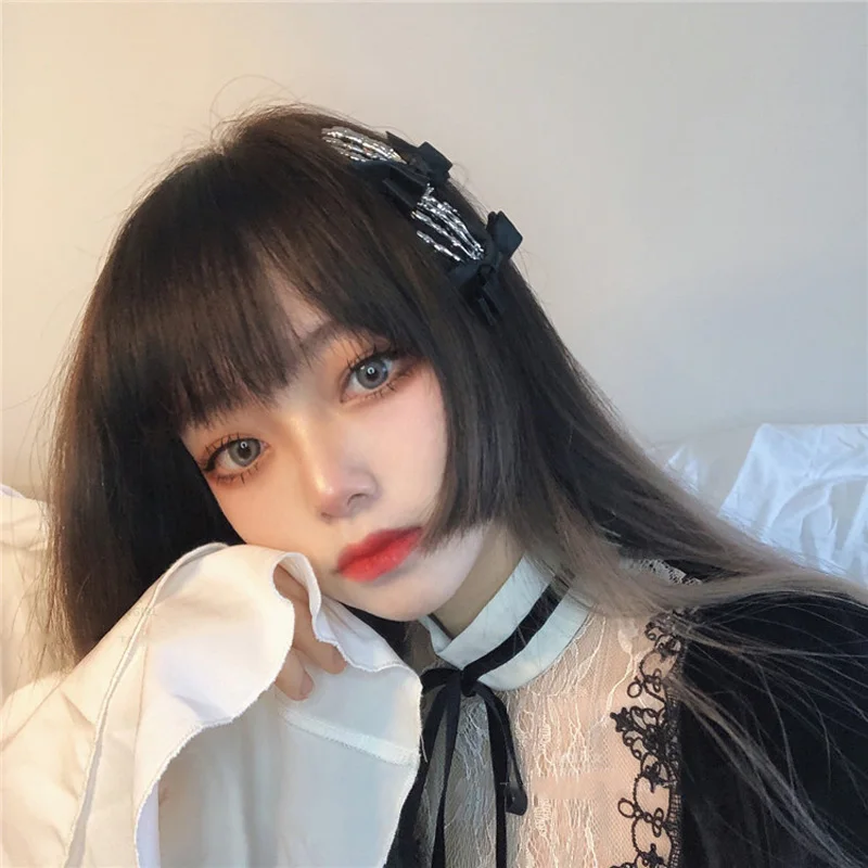 Заколка для волос с бантом черепом скелетом призраком |