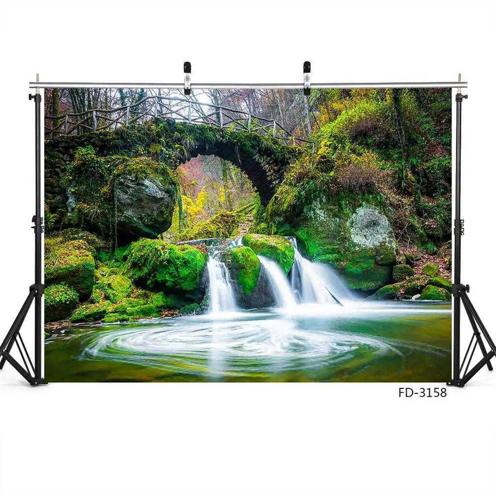 

Forest River Jungle Safari Waterfall Grass View Photocall Background Theme Party Photography Photo Studio Props Scenery Backdrop