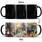 Красота и с рисунком из мультфильма Красавица и Чудовище Кофе Кружка Творческий Цвет цвета Изменение цвета 350 мл теплочувствительная Керамика кружки для чая, молока лучший подарок для ваших друзей