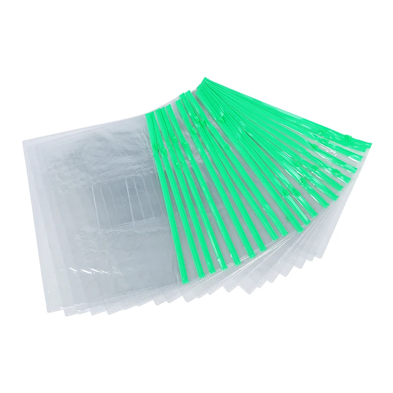 Офисные Зеленые Прозрачные бумажные ползунки формата A4 папки на молнии из ПВХ