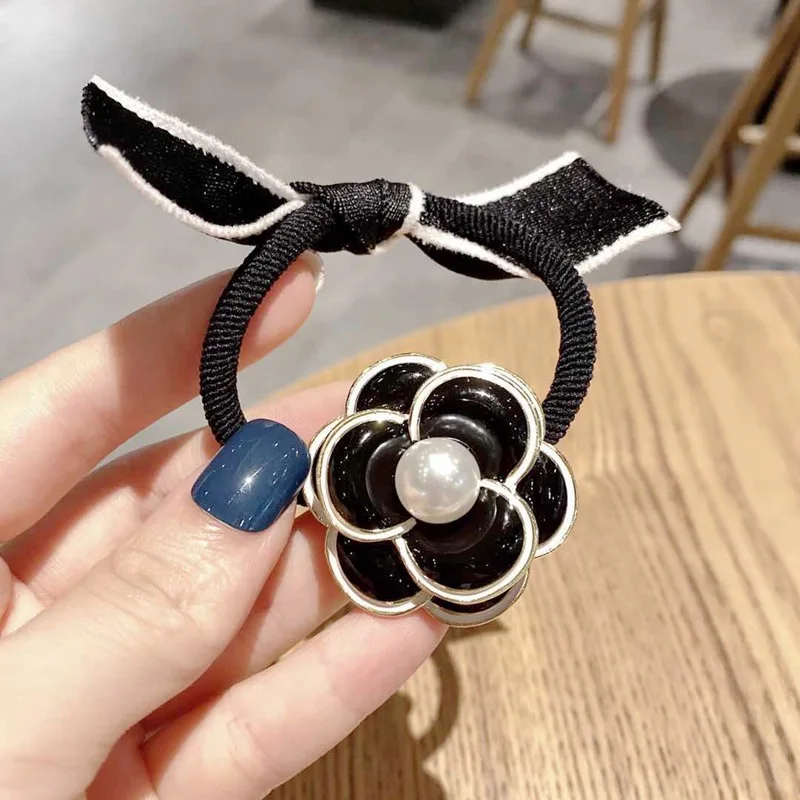 Classic Camellia Head Rope Hair Luxury Brand Flower Rubber Band Ponytail Headdress | Украшения и аксессуары