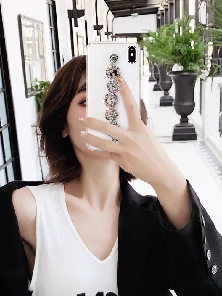 Модный Блестящий чехол со стразами и браслетом с ручной цепочкой для iPhone 13 12 Mini 11