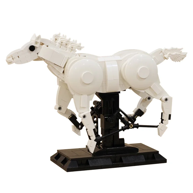 

Kids DIY Creative Mechanical Galloping Horse White Building Blocks Animal Block Model Toys for Children Gift