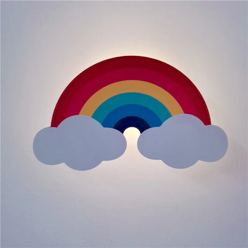 

Wireless Remote Nordic Stil LED Wand Lihgt Decor Regenbogen Wand Lampe Leuchten Moderne Kinderzimmer Neben Schlafzimmer Einfach