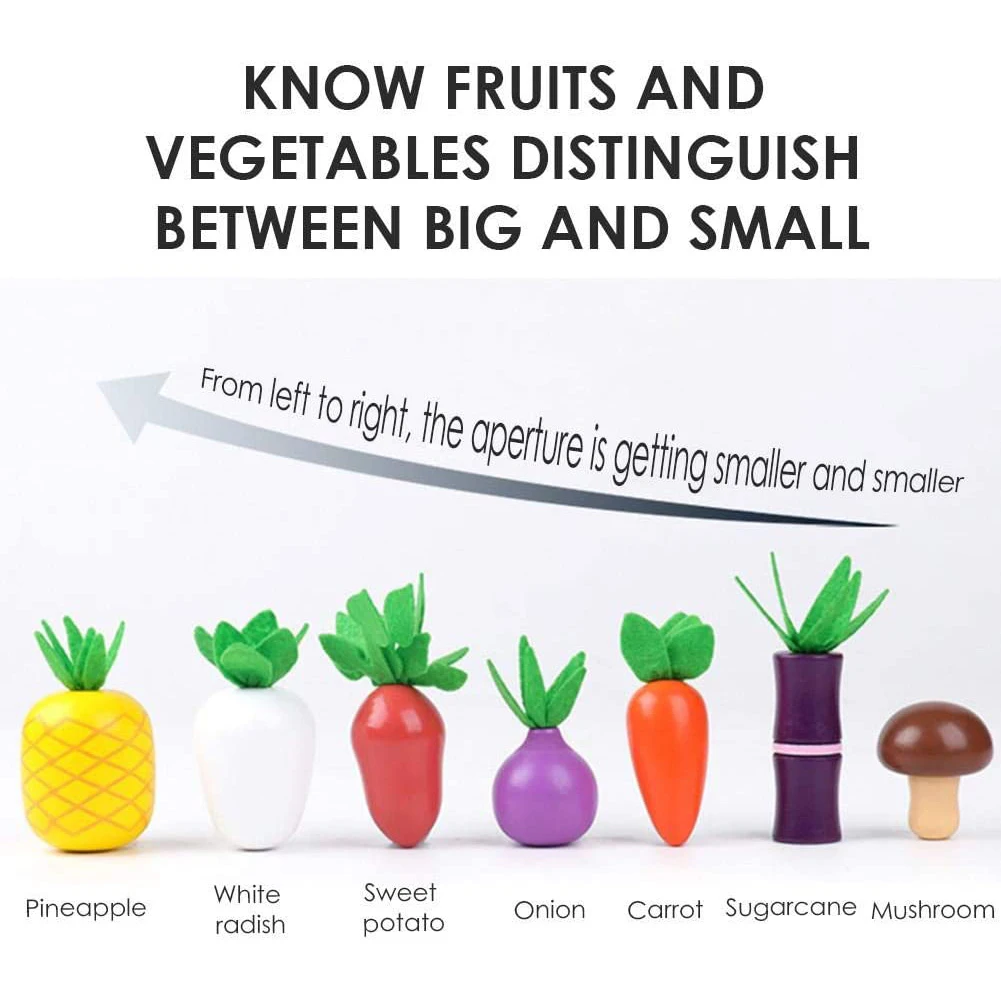 Деревянная игра-пазл с овощами и фруктами игрушка-сортировка размера раннее